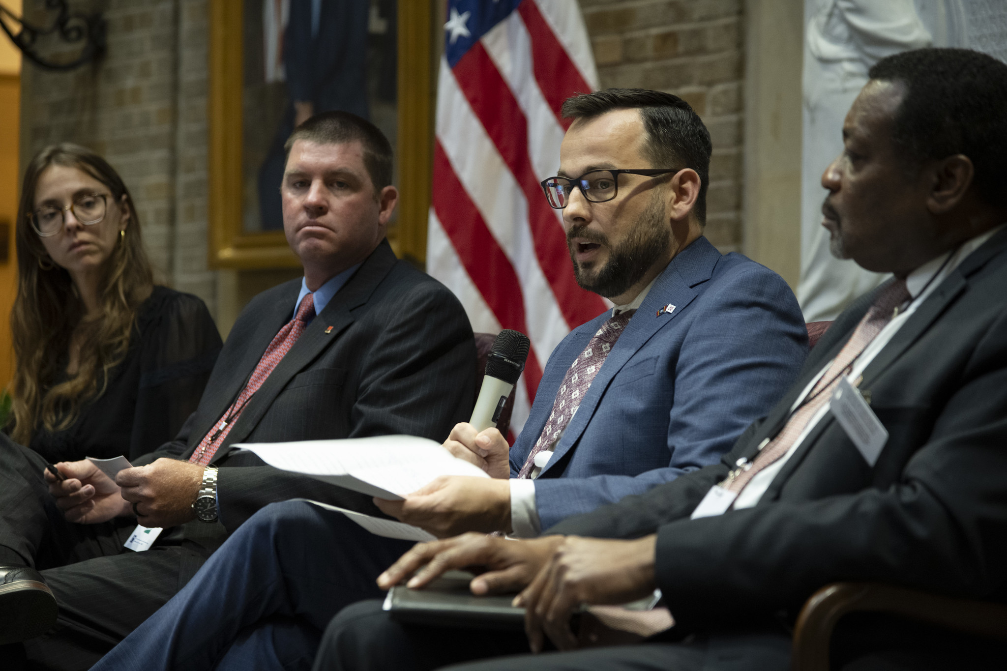 David Buys speaks during a panel discussion following the film.